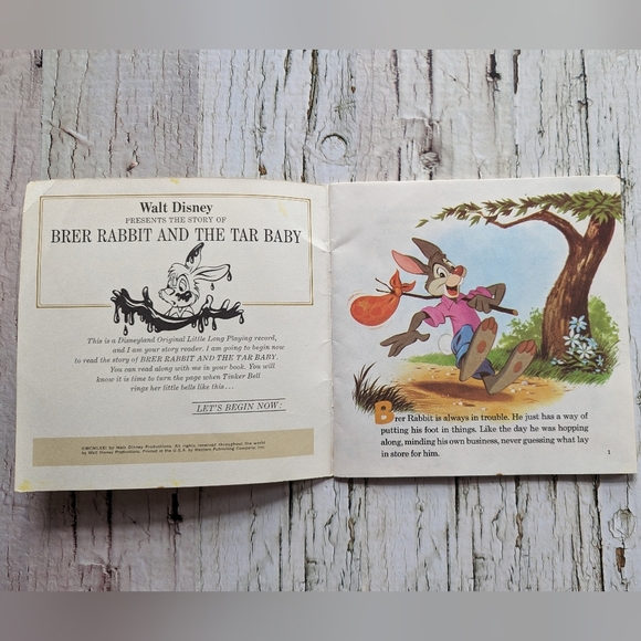 Disneyland Record & Read Along Book - Brer Rabbit and the Tar Baby Vintage 1971 - Picture 8 of 8